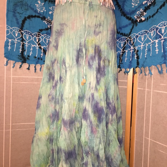 ➕Tie Dye Drawstring Summer Skirt (Cover Up) 1X - Picture 6 of 8